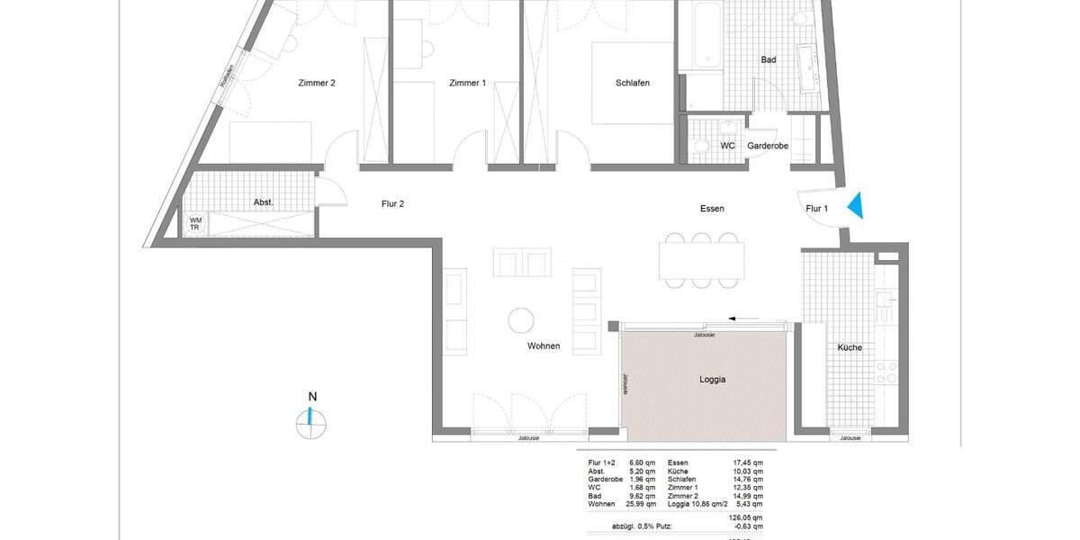Etagenwohnung Heilbronn - 4 Zimmer, 125 m&sup2;, 1.760&euro; | Angebot:24835336