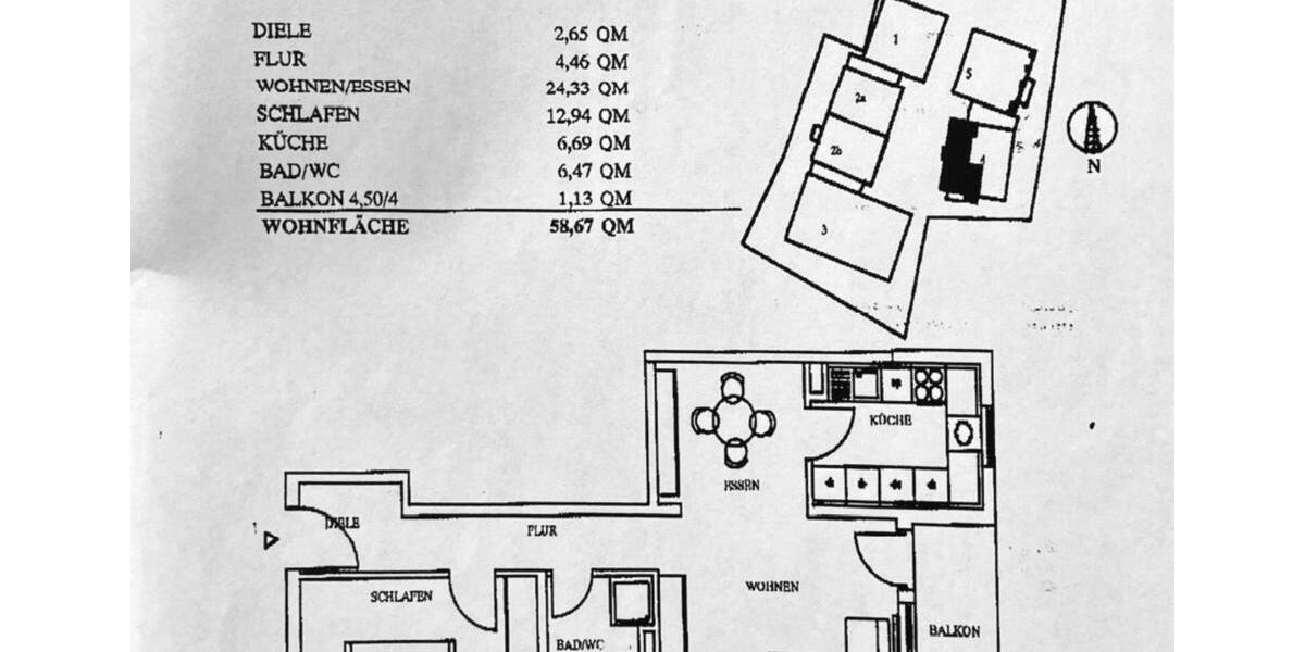 Etagenwohnung Sinsheim - 2.5 Zimmer, 59 m&sup2;, 218.500&euro; | Angebot:24488090