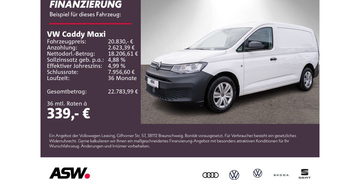 VW Caddy Maxi 37.600 km 19.960 &euro; Neckarsulm 74172