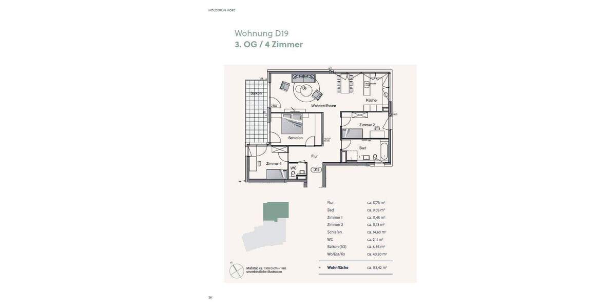 Etagenwohnung Bietigheim-Bissingen Bietigheim - 4 Zimmer, 113 m&sup2;, 599.000&euro; | Angebot:25704224