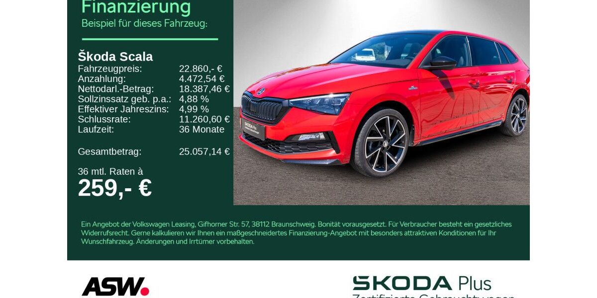 Skoda Scala 63.950 km 22.860 &euro; Bad Rappenau 74906