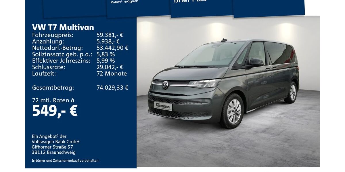 VW T7 Multivan 5.428 km 59.381 &euro; Mosbach 74821