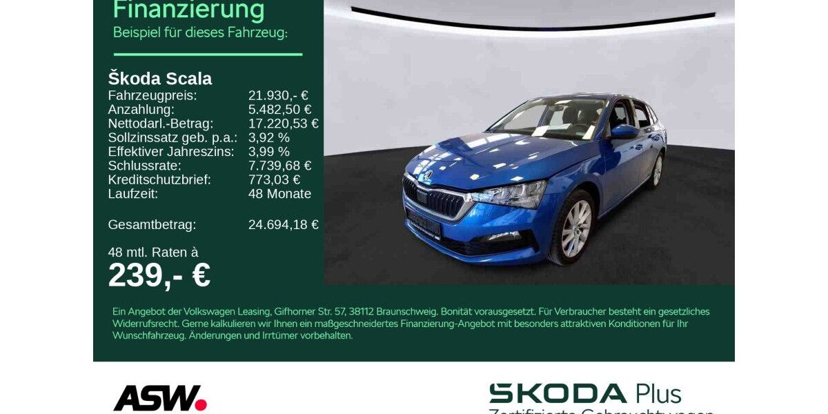 Skoda Scala 52.900 km 21.930 &euro; Weinsberg 74189
