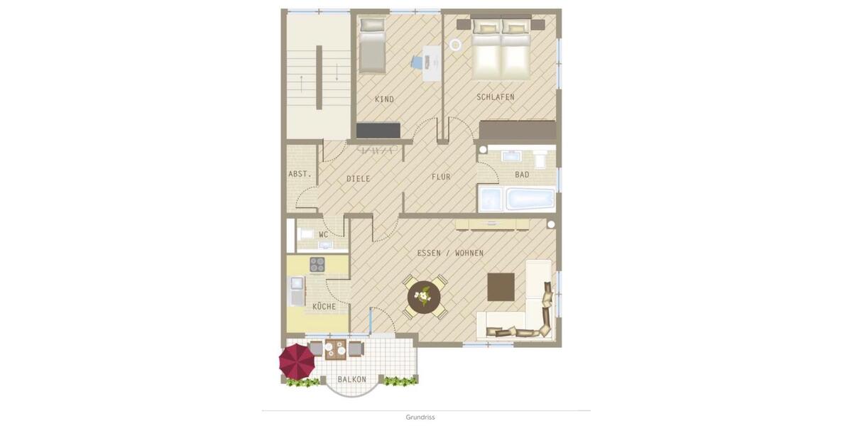 Etagenwohnung Mosbach - 3 Zimmer, 84 m&sup2;, 1.160&euro; | Angebot:25641306