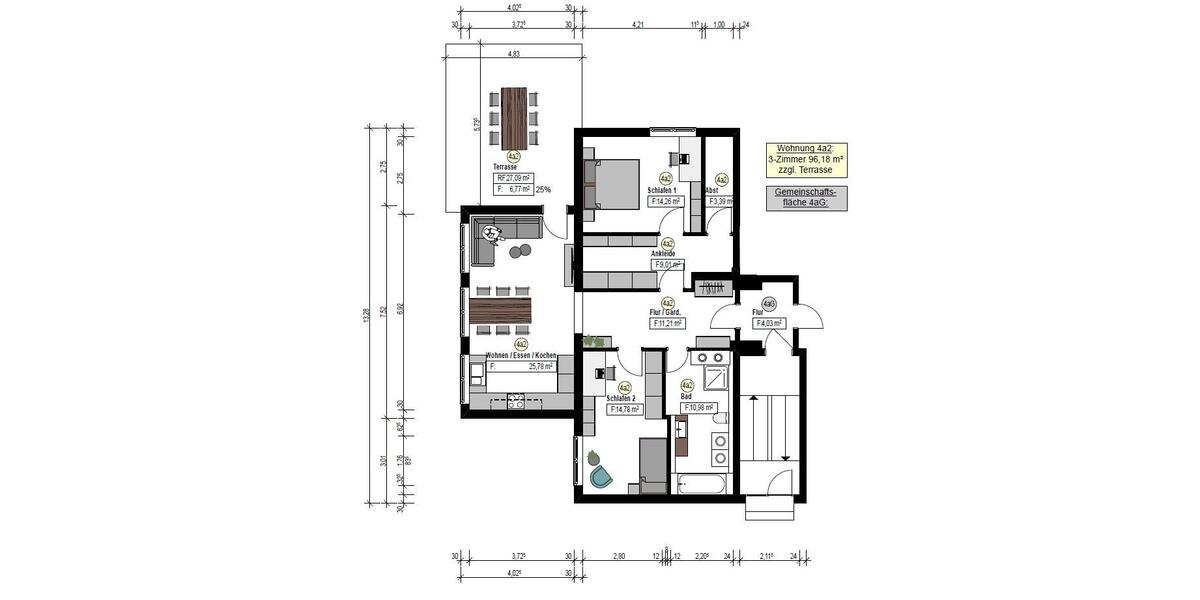 Erdgeschoßwohnung Sinsheim - 2 Zimmer, 104 m&sup2;, 1.200&euro; | Angebot:26624337