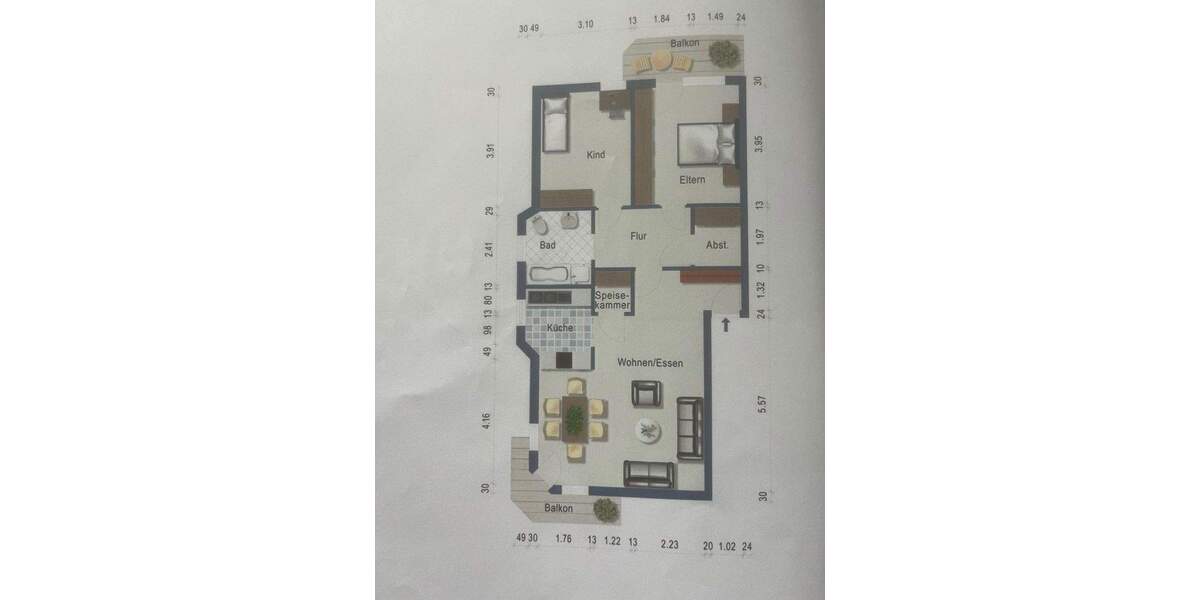 Etagenwohnung Östringen Odenheim - 3 Zimmer, 86 m&sup2;, 258.000&euro; | Angebot:25752231