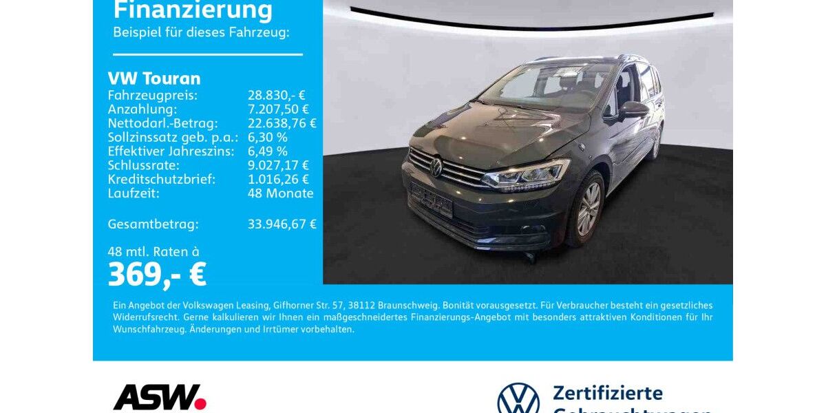 VW Touran 77.200 km 28.830 &euro; Bad Rappenau 74906