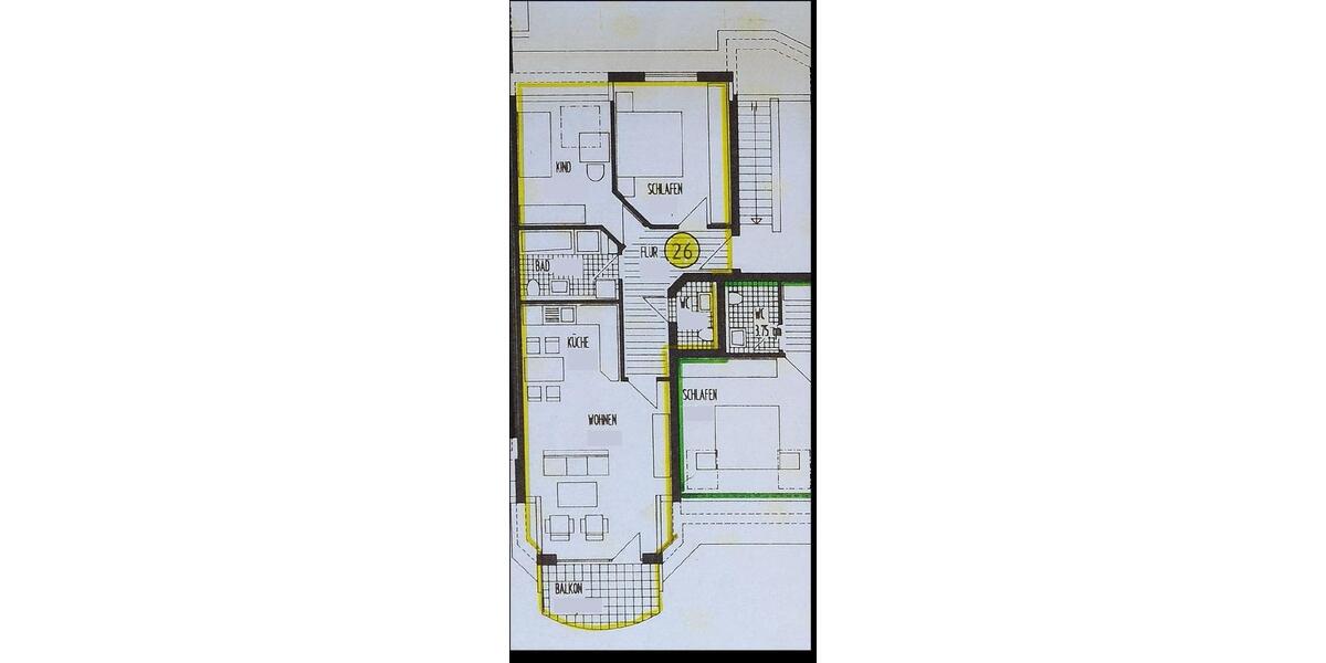 Dachgeschoßwohnung Leimen - 3 Zimmer, 77 m&sup2;, 1.160&euro; | Angebot:26600810