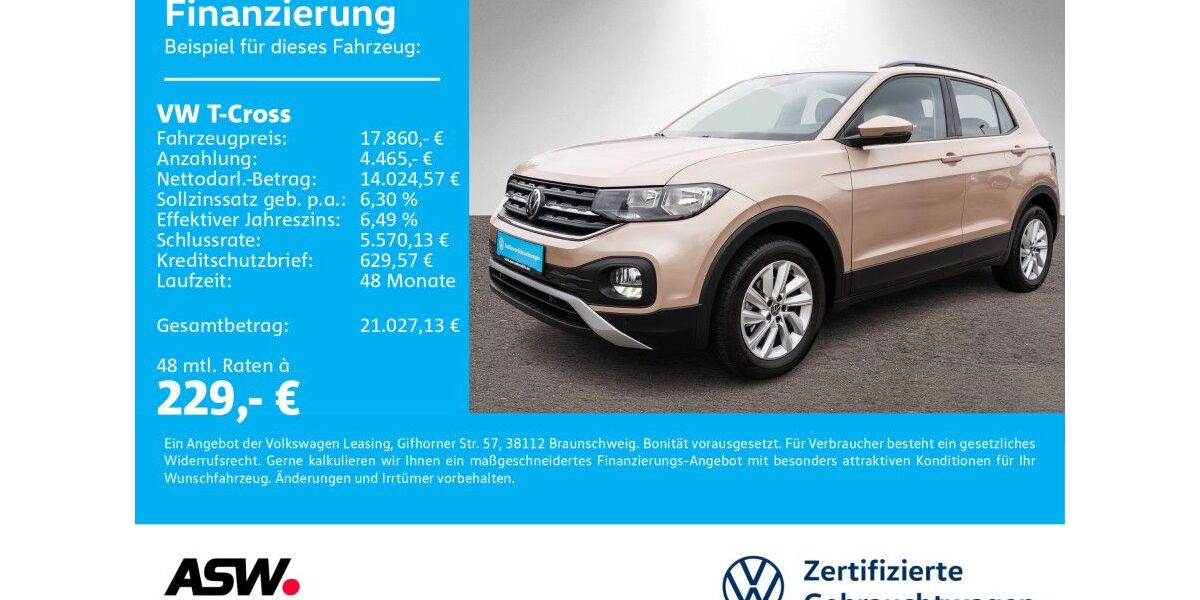 VW T-Cross 36.400 km 17.860 &euro; Bad Rappenau 74906
