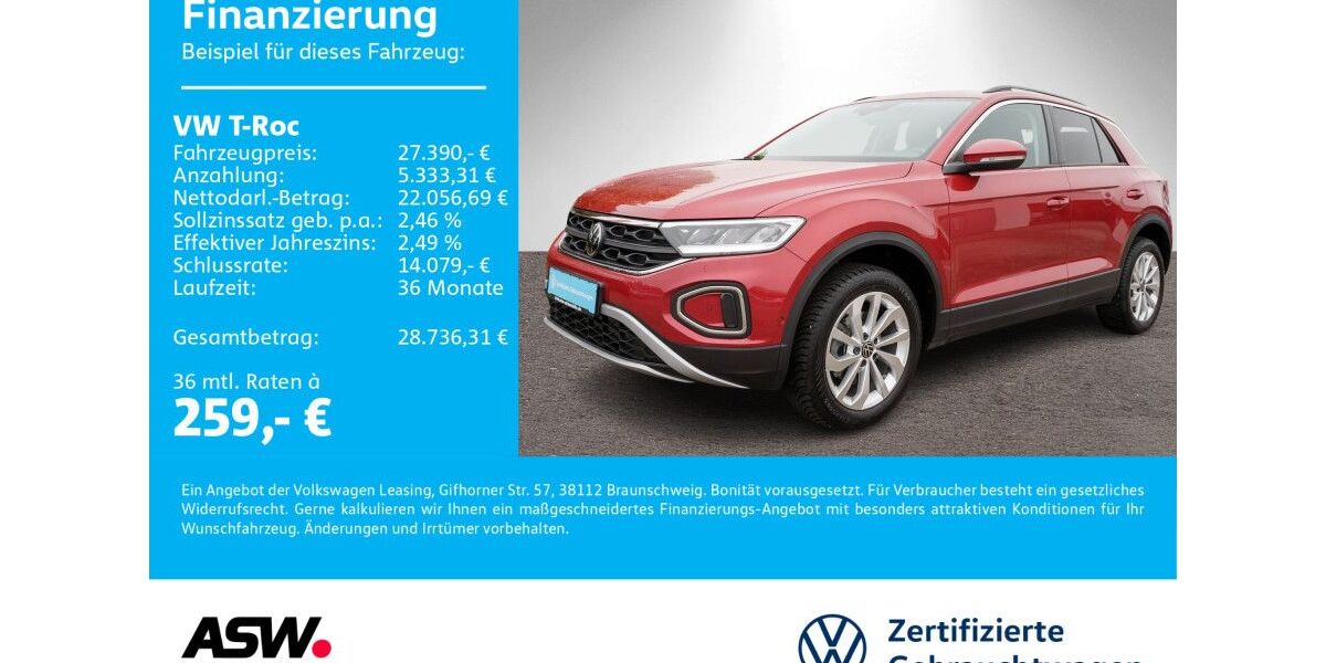 VW T-Roc 22.990 km 27.390 &euro; Bad Rappenau 74906