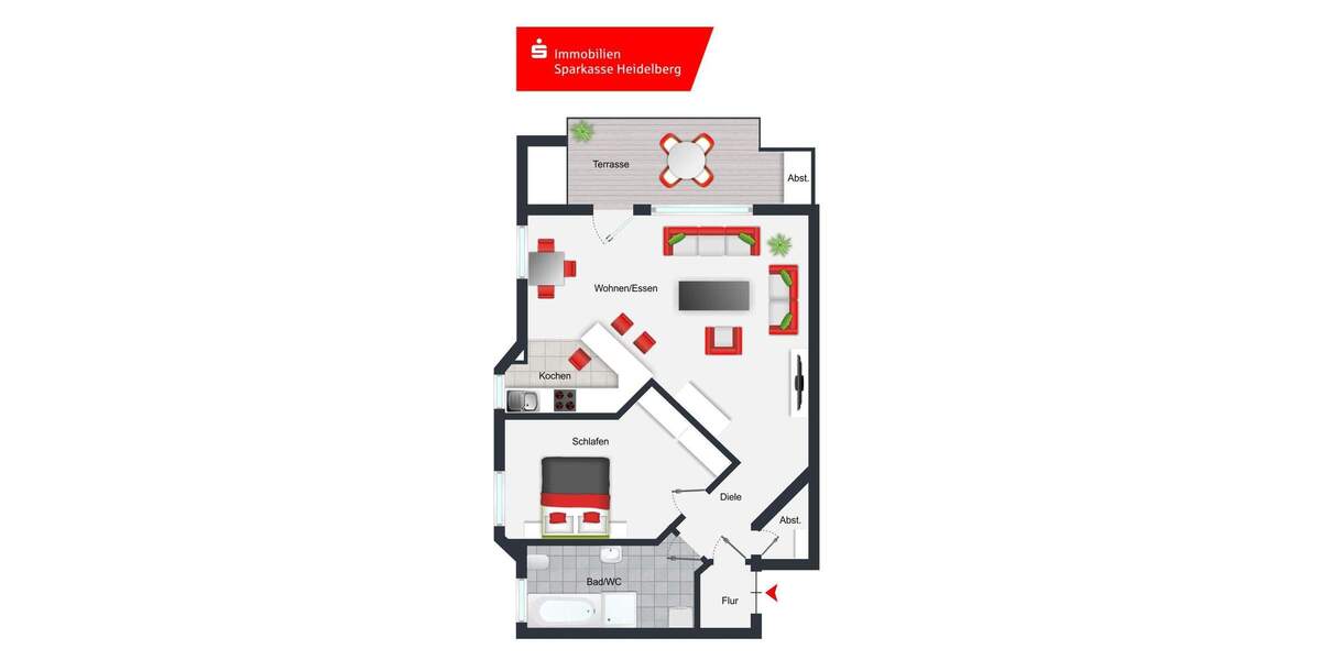 Etagenwohnung Leimen St Ilgen - 2 Zimmer, 64 m&sup2;, 170.000&euro; | Angebot:25676546