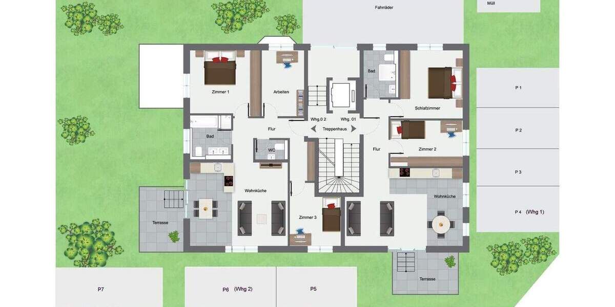 Etagenwohnung Wiesloch Baiertal - 4 Zimmer, 91 m&sup2;, 458.000&euro; | Angebot:25697190