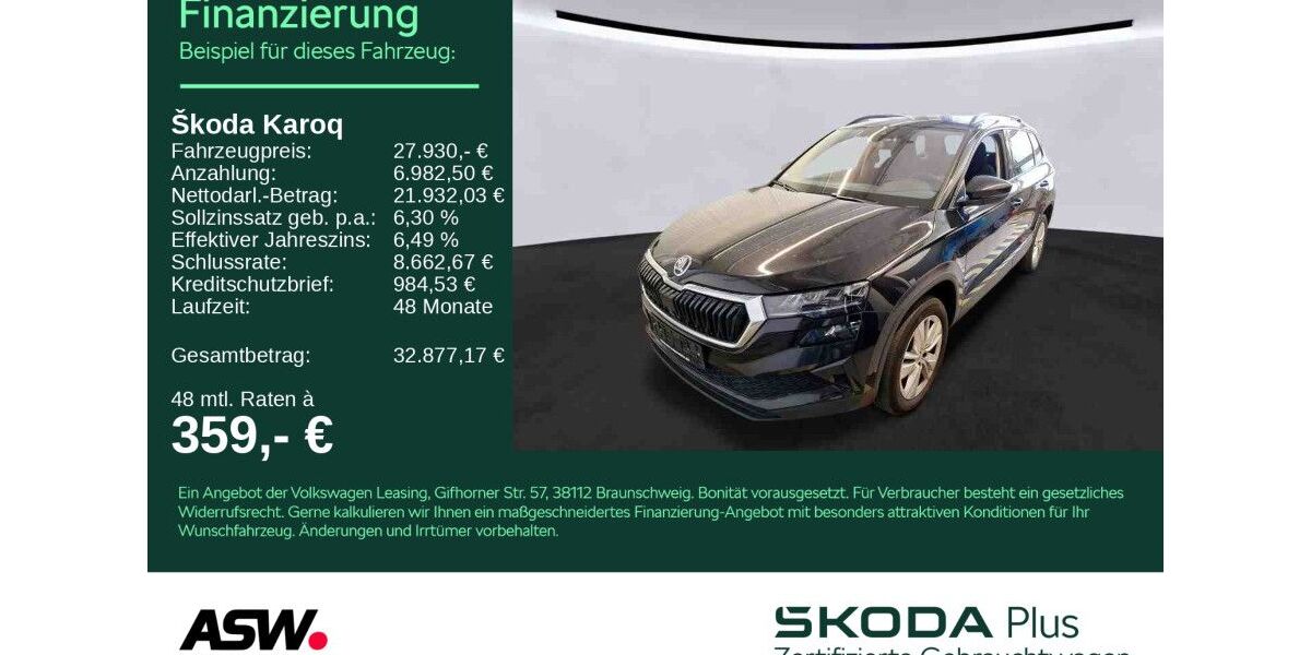 Skoda Karoq 59.400 km 26.830 &euro; Heilbronn 74076