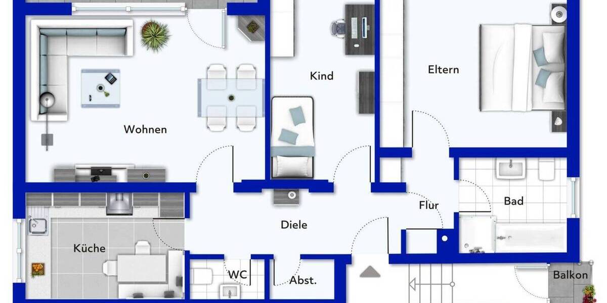 Etagenwohnung Sandhausen - 3 Zimmer, 83 m&sup2;, 215.000&euro; | Angebot:26788184