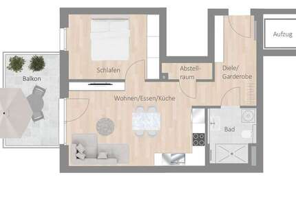 Wohnung Besigheim - 2.5 Zimmer, 57 m&sup2;, 1.050&euro; | Angebot:24827627