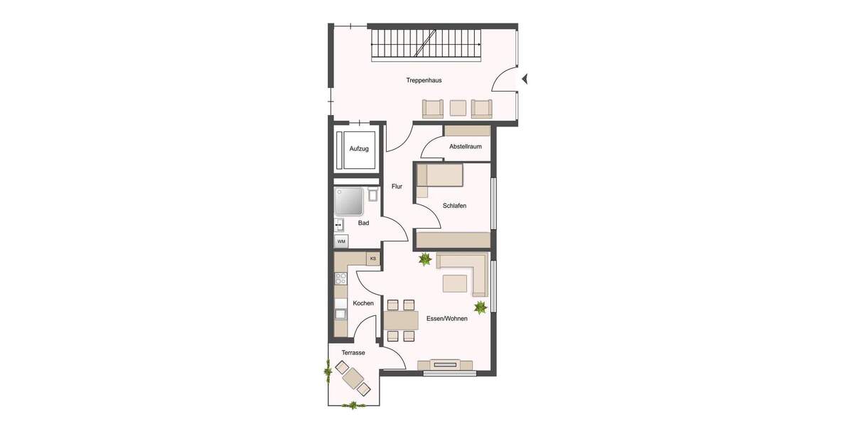 Etagenwohnung Walheim - 2 Zimmer, 53 m&sup2;, 189.000&euro; | Angebot:25746179