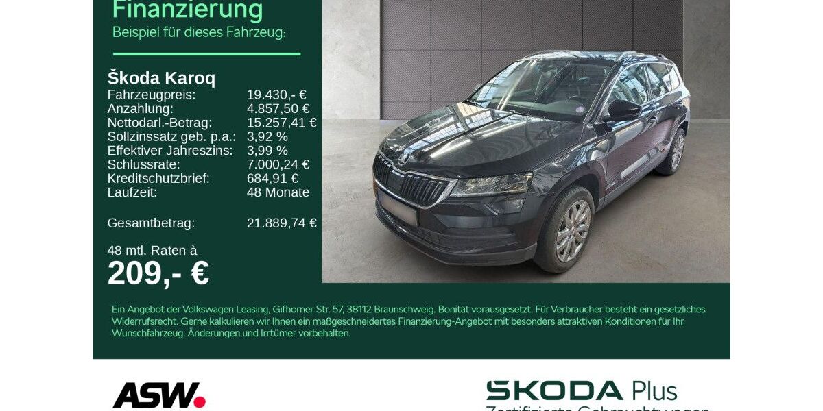 Skoda Karoq 85.900 km 19.430 &euro; Sinsheim 74889