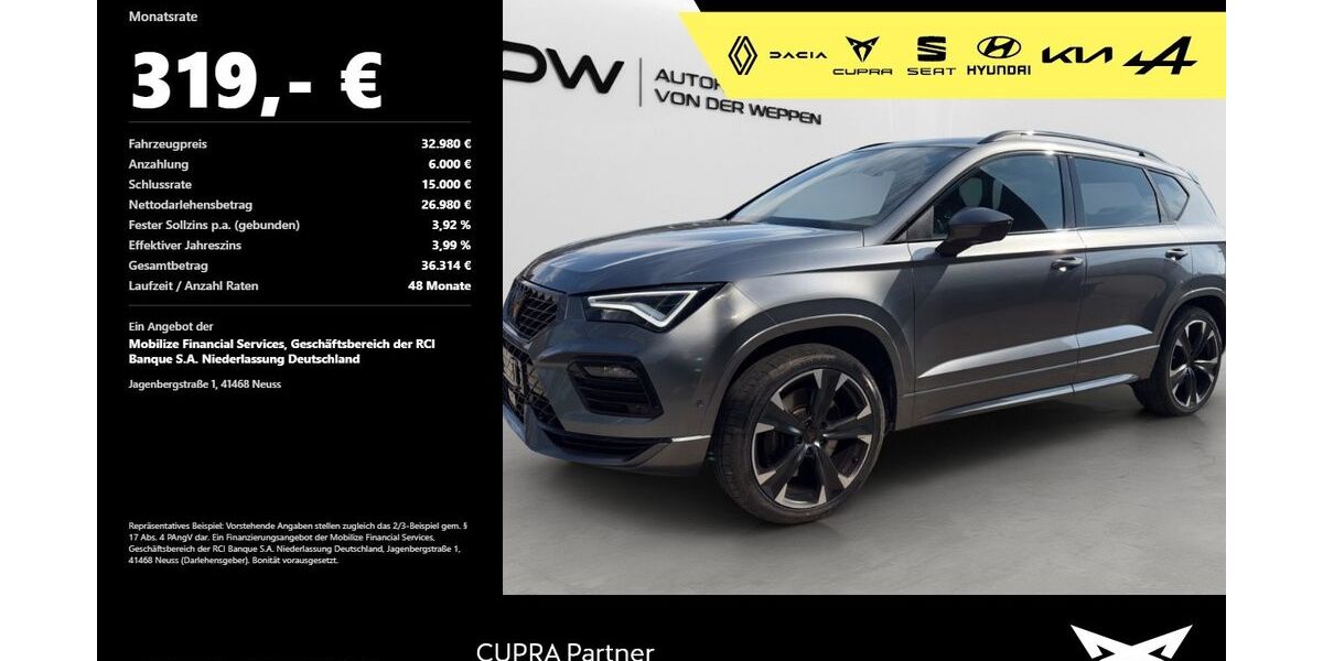 Cupra Ateca 52.900 km 32.380 &euro; Mosbach 74821